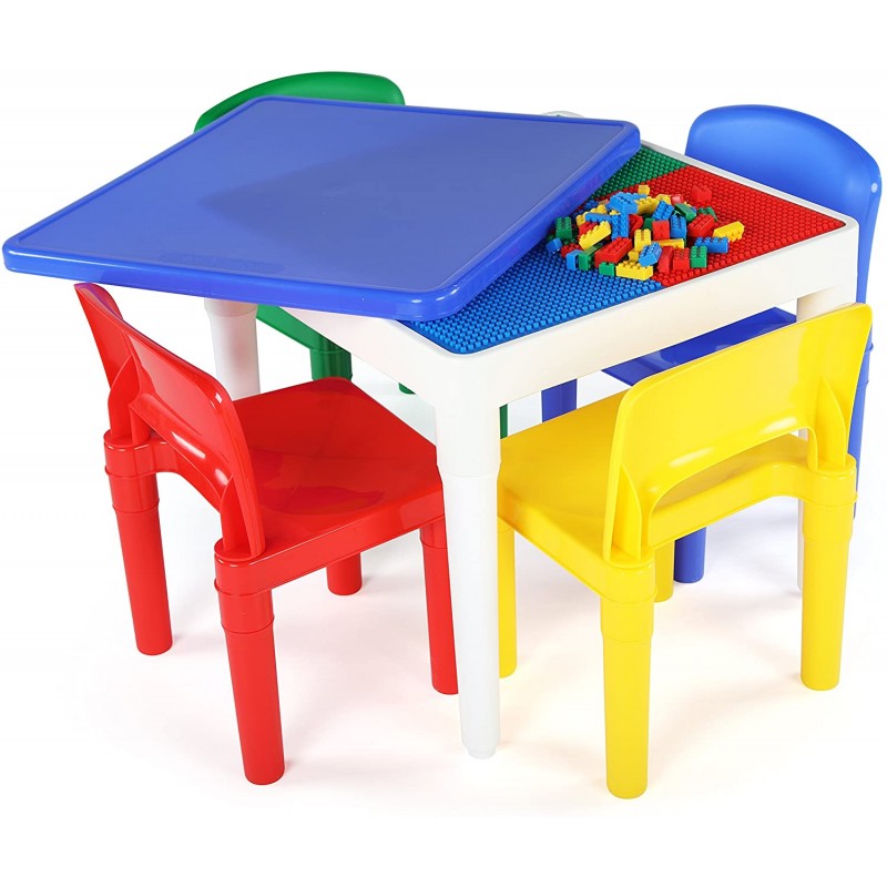 Mighty Rock Kids Table and 4 Chair Set, Assorted Color Chairs